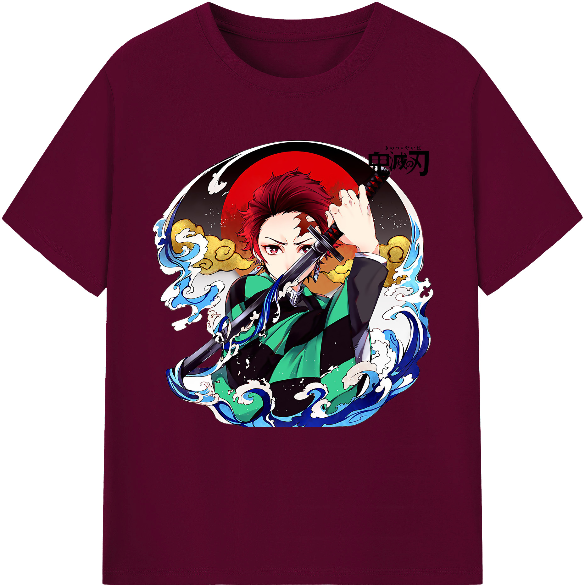 （画像用） 鬼滅の刃 竈門 炭治郎／かまど たんじろう Kamado Tanjirou レディースカジュアルプリントTシャツ（綿100％）